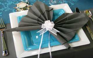 Napkins for table setting, original folding methods