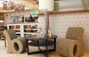 Varieties of cardboard furniture, rules for care and maintenance