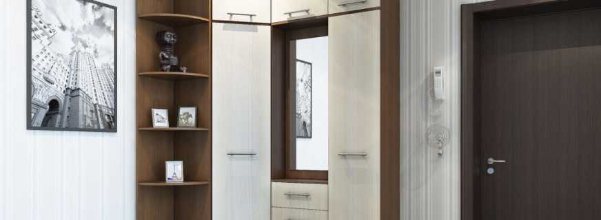 Options for corner cabinets for the hallway, photo models