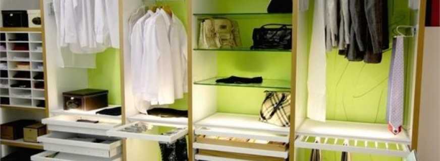 Tipos de gabinetes de llenado y vestidores, los elementos principales