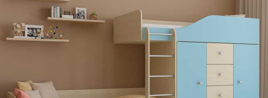 Existing bunk beds with wardrobe and their characteristic features