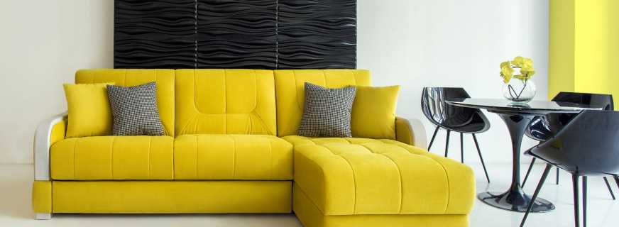 Rules for choosing a yellow sofa, the most successful companion colors