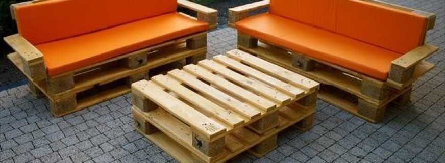 Furniture options from pallets, photos of finished models