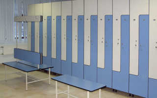 Overview of furniture in the locker room, model features