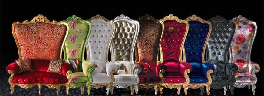 Características de una combinación de una silla del trono con interiores modernos.
