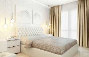 Opciones para camas blancas, características de diseño para diferentes interiores.