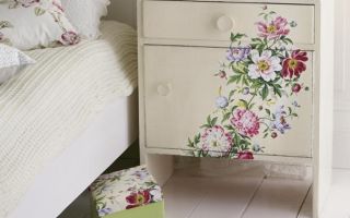 Decoupage methods on furniture, popular techniques