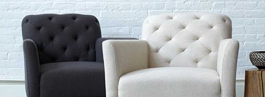 Una variedad de tipos de sillas, su elección, teniendo en cuenta el propósito y el diseño.