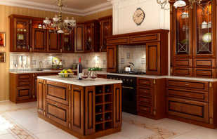 Rules for choosing wooden furniture in the kitchen