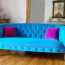 Harmonious combinations of a turquoise sofa with modern interiors