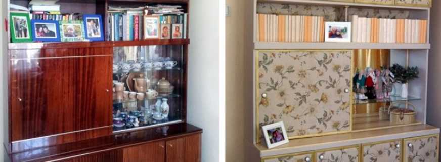 Do-it-yourself ways to update the old furniture wall, examples in the photo before and after