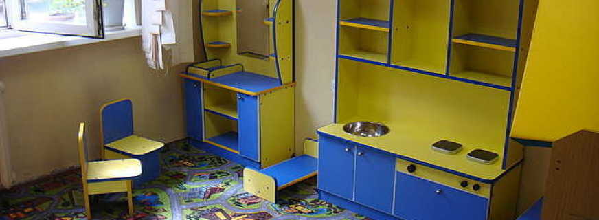 Tipos de muebles de juego en jardín de infantes, requisitos básicos