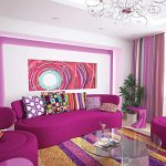 Sofa fuchsia in iterier pop art