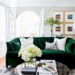 Emerald sofa in a beige interior