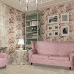 Sofá y sillón rosa