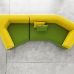 Bright sofa of an unusual form