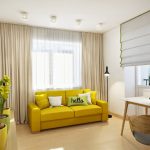 Bright yellow sofa