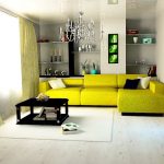 Yellow sofa in the living room